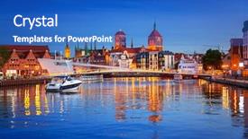  Presentation with old hawaii - Presentation with town in gdansk and catwalk background and a cobalt blue colored foreground