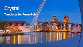  Presentation with old - Amazing slide set having town in gdansk and catwalk backdrop and a cobalt blue colored foreground