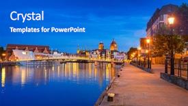  Presentation with old - Slide set with town in gdansk and catwalk background and a gray colored foreground