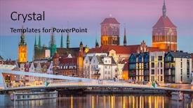  Presentation with poland - Cool new slides with town in gdansk and catwalk backdrop and a coral colored foreground