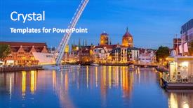  Presentation with waikiki old - Amazing PPT theme having town in gdansk and catwalk backdrop and a teal colored foreground