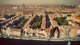  Presentation with landscape architecture - Amazing slides having town in gdansk poland medival backdrop and a coral colored foreground