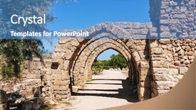  Presentation with ancient israel - Presentation theme with town in israel the ancient background and a teal colored foreground