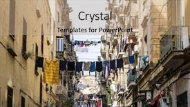  Presentation with city street - PPT layouts with town in naples city italy background and a coral colored foreground