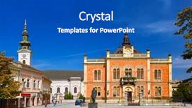  Presentation with old heritage christian - Theme featuring town in novi sad - serbia background and a cobalt blue colored foreground