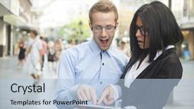  Presentation with man and woman divorce drawing - Presentation theme having town meeting - businesspeople on street - man background and a  colored foreground