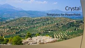  Presentation with archaeology - Presentation with town mycenae ruins greece - archaeology background and a light blue colored foreground