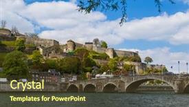  Presentation with belgium - Colorful theme enhanced with town namur in belgium - architecture backdrop and a tawny brown colored foreground