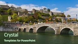  Presentation with belgium - Presentation design having town namur in belgium - architecture background and a tawny brown colored foreground