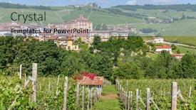  Presentation with green hills - Cool new theme with town-of-barolo-green-hills backdrop and a  colored foreground