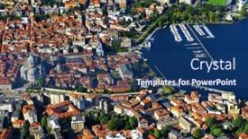  Presentation with europe - PPT layouts featuring town-of-como-italy-europe background and a ocean colored foreground