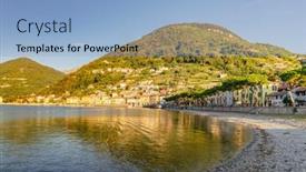  Presentation with lake - Theme featuring town-of-domaso-on-northwestern background and a light blue colored foreground