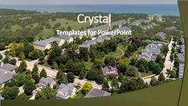  Presentation with aerial view of cape town - Presentation with town of ft sheridan illinois background and a tawny brown colored foreground