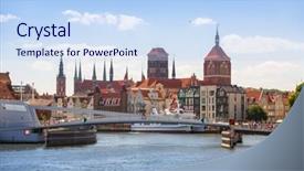  Presentation with naval map history old - Amazing PPT layouts having town of gdansk with catwalk backdrop and a sky blue colored foreground