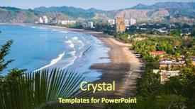 Presentation with costa rica - Beautiful presentation theme featuring town of jaco costa rica backdrop and a tawny brown colored foreground