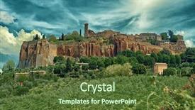  Presentation with ancient - PPT theme enhanced with town of orvieto umbria italy background and a tawny brown colored foreground