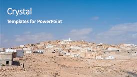  Presentation with sahara - Presentation design consisting of town of tamezret in sahara background and a teal colored foreground
