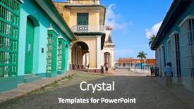  Presentation with colonial - PPT theme featuring town of trinidad in cuba background and a gray colored foreground