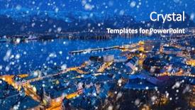  Presentation with falling snow - Slide deck consisting of a cold winter night background and a ocean colored foreground