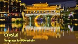  Presentation with ancient china - Cool new presentation with town on tuo jiang river backdrop and a tawny brown colored foreground