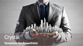  Presentation with town planning - PPT layouts featuring town planning - close up of businessman hand background and a gray colored foreground