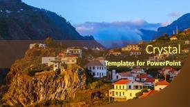  Presentation with travel - Colorful PPT layouts enhanced with town ribeira brava in madeira portugal - travel background backdrop and a tawny brown colored foreground