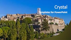  Presentation with paul - PPT layouts with town saint paul de vence background and a teal colored foreground