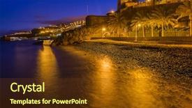  Presentation with airport facial recognition - Presentation design having town santa cruz and airport background and a tawny brown colored foreground