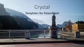  Presentation with mountain view - Cool new PPT theme with town-scape-view-of-historical backdrop and a light blue colored foreground