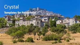  Presentation with france - Presentation theme consisting of town-trigance-in-provence-france background and a teal colored foreground