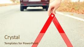  Presentation with traffic road - Slide deck featuring towservice - driver putting out a traffic background and a  colored foreground