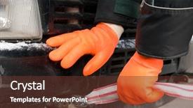  Presentation with towing - Amazing PPT theme having towservice - man hands closeup with towing backdrop and a tawny brown colored foreground