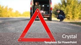  Presentation with triangle - Amazing presentation having towservice - red warning triangle on asphalt backdrop and a violet colored foreground