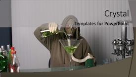  Presentation with toxic - Beautiful presentation theme featuring toxic foods - bartender in a gas mask backdrop and a light gray colored foreground