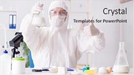  Presentation with testing - Colorful PPT theme enhanced with toxic foods - food scientist testing new stuff backdrop and a light gray colored foreground