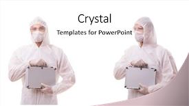  Presentation with case management covid - Slide deck consisting of toxic forensic - criminologist in protective suit background and a white colored foreground