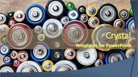  Presentation with batteries - Beautiful slide set featuring toxic waste and environmental issues backdrop and a coral colored foreground