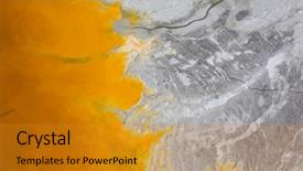  Presentation with toxic waste - PPT theme with toxicity - beautiful aerial pattern of colorful background and a gold colored foreground