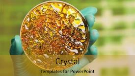 Presentation with petri dish - Cool new slide deck with toxin - scientist holding a petri dish backdrop and a gold colored foreground