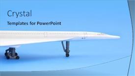  Presentation with blue plain - Presentation theme having toy-airplane-on-plain-blue background and a  colored foreground
