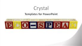  Presentation with eco - Slides featuring toy alphabet blocks spelling eco-speak background and a white colored foreground