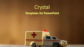  Presentation with wooden toy - Beautiful theme featuring toy-ambulance-on-the-wooden backdrop and a tawny brown colored foreground