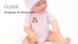  Presentation with baby clothes - Slides consisting of toy-baby-doll-in-pink background and a white colored foreground