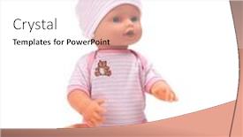  Presentation with baby toy - Slide set featuring toy-baby-doll-in-pink background and a white colored foreground