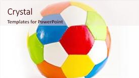  Presentation with red blue yellow - Beautiful slides featuring toy ball on white background backdrop and a lemonade colored foreground