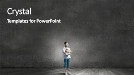  Presentation with concrete - Presentation theme featuring toy bear in concrete dark background and a  colored foreground