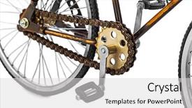  Presentation with toy - Slide deck consisting of toy bicycle isolated on white background and a light gray colored foreground