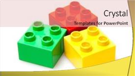  Presentation with white bricks - Beautiful presentation theme featuring toy blocks - bricks isolated on white backdrop and a coral colored foreground