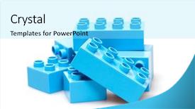  Presentation with white bricks - Theme enhanced with toy blocks - bricks isolated on white background and a arctic colored foreground