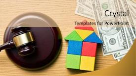  Presentation with judge - Beautiful slide set featuring toy blocks - wooden house with money backdrop and a lemonade colored foreground